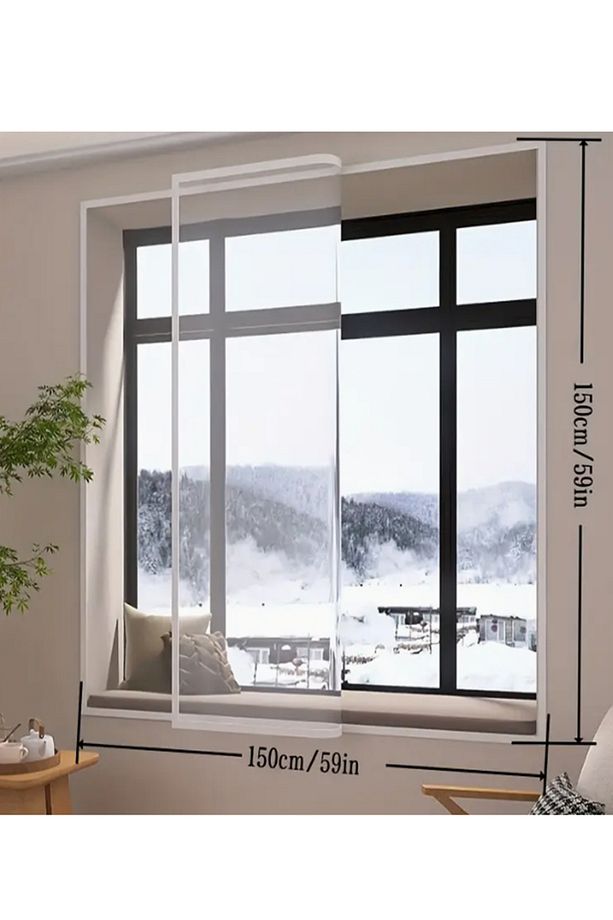 Pencere Yalıtım Filmi Şeffaf Branda 1 X 1.5 Metre - 3