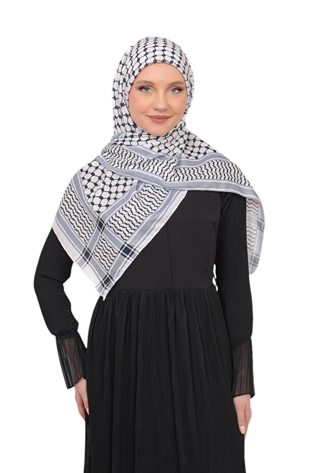 Scarf Palestine Kefiye Unprinted Checkered Black Women's Shawl Polyester Unisex