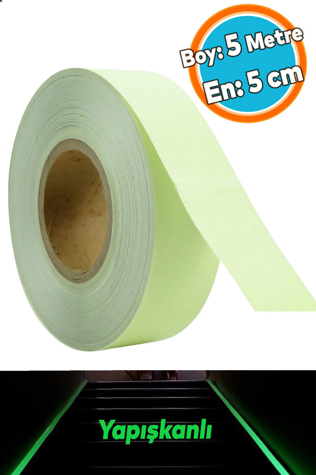 Night Glowing Photoluminescent Green Reflective Highlighter Auto Reflective Flat Strip Tape 5 cm 5 Mt Warning Tape