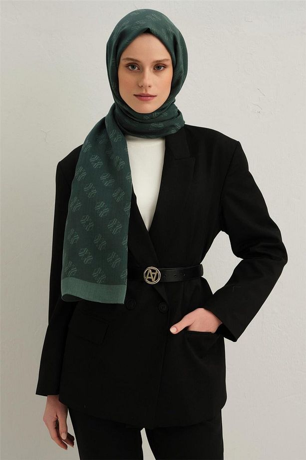 İpek Minimal Monogram Desen Şal 3299 - 2