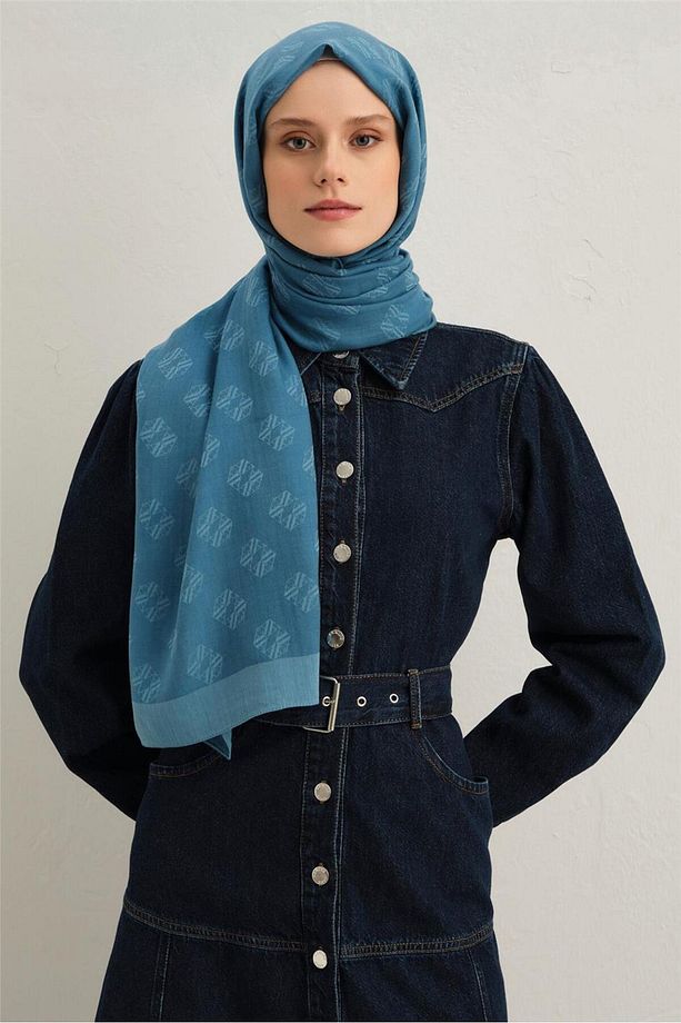 İpek Minimal Monogram Desen Şal 32118 - 2