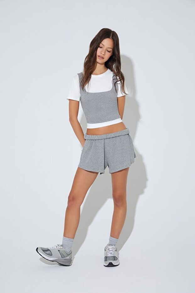 Pamuklu Crop Atlet - 2