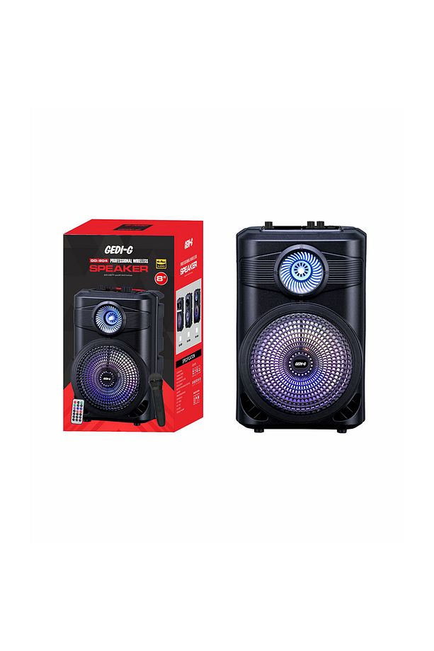 Bluetooth Hoparlör Parti Hoparlörü Karaoke Mikrofon Hediyeli Led Işıklı Ses Bombası Radyo AUX TF USB - 3