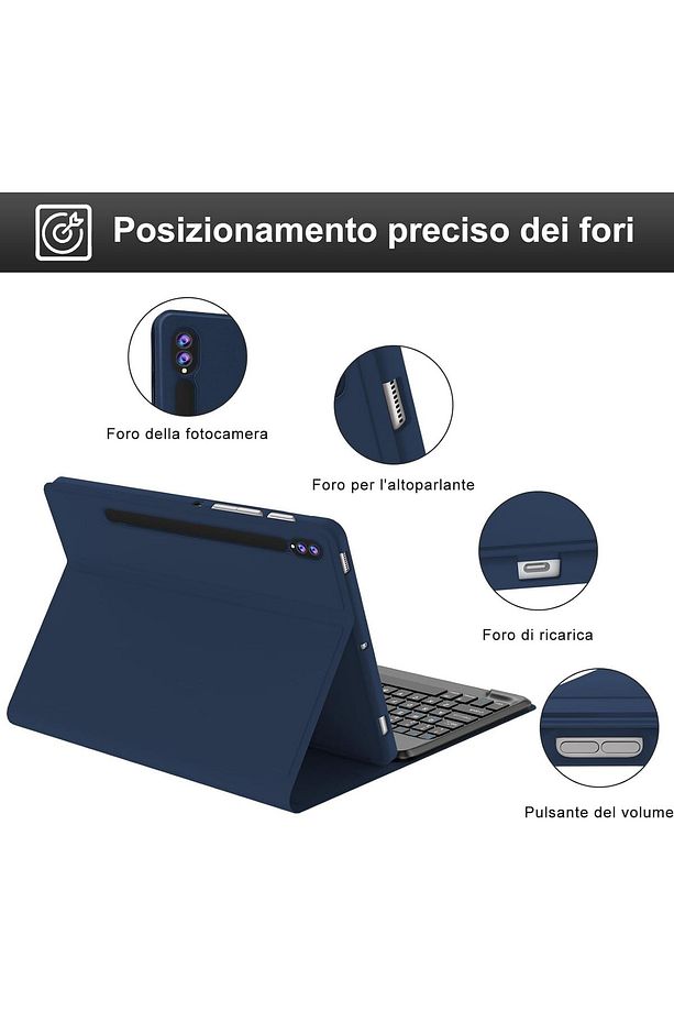 Samsung Galaxy Tab S9 Fe Plus 12.4" Klavyeli Kılıf Kalem Bölmeli Bluetooth Özellikli Stand Türkçe Q - 3