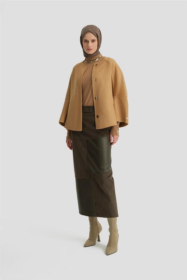 Handmade Kısa Kaban 24k7611 Camel - 1