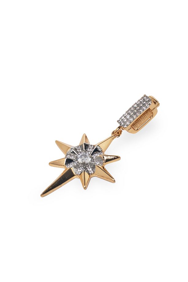 Zirkon Taş Detaylı Gold Kutup Yıldızı Ajda Charm ve Kolye Ucu - 4