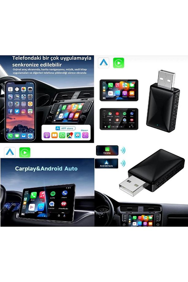 Tak Çalıştır Kablosuz Apple & Android Auto Mini Usb Adaptörü Taşınabilir Bluetooth Wifi - 4