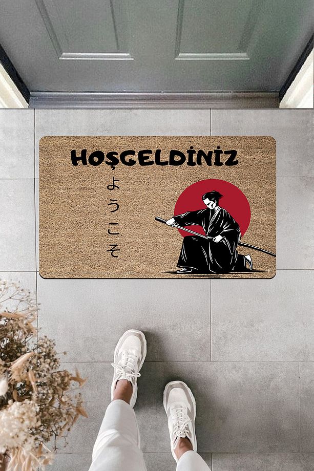 Yüksek Kaliteli Dijital Baskı Hoşgeldiniz Japon Ninja Kapı Önü Paspası - 1