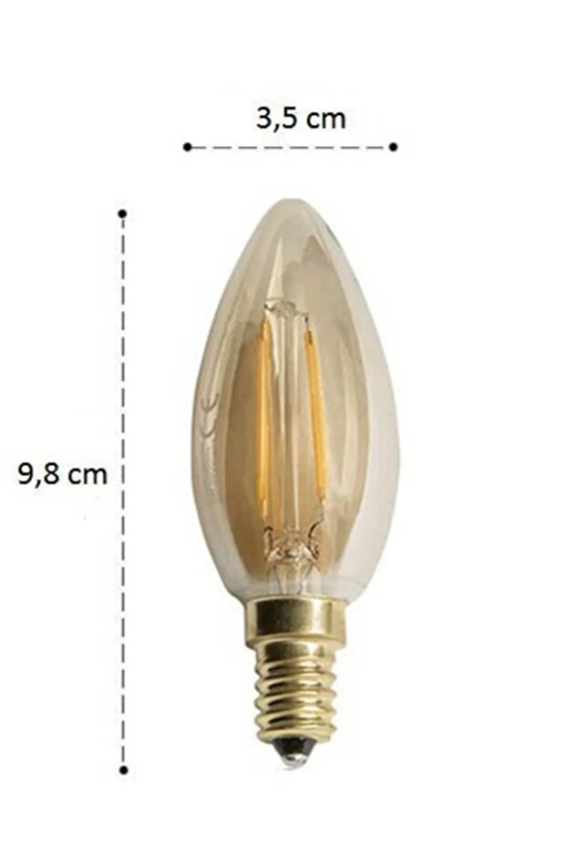 CT-4280 Amber Renk Rustik Ampul E14 4w Led Ampül 4 Watt 220 V ( 6 ADET ) - 2