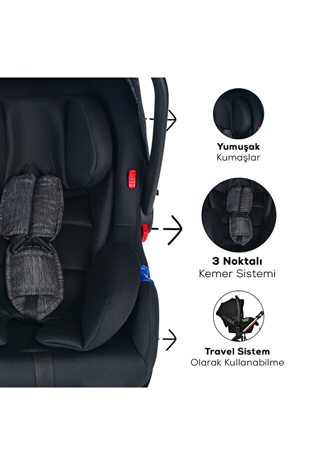 Lorelli Fiorano Kabin Boy & Travel Set Bebek Arabası - Trooper - 6