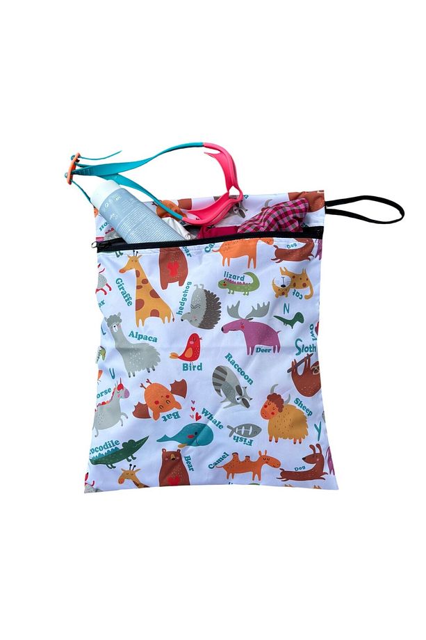 2 Adet, Ekonomik Set, Zoo 29x37cm, Su Geçirmez Islak Mayo, Kirli Bez Taşıma Torbası Çok Amaçlı Çanta - 3
