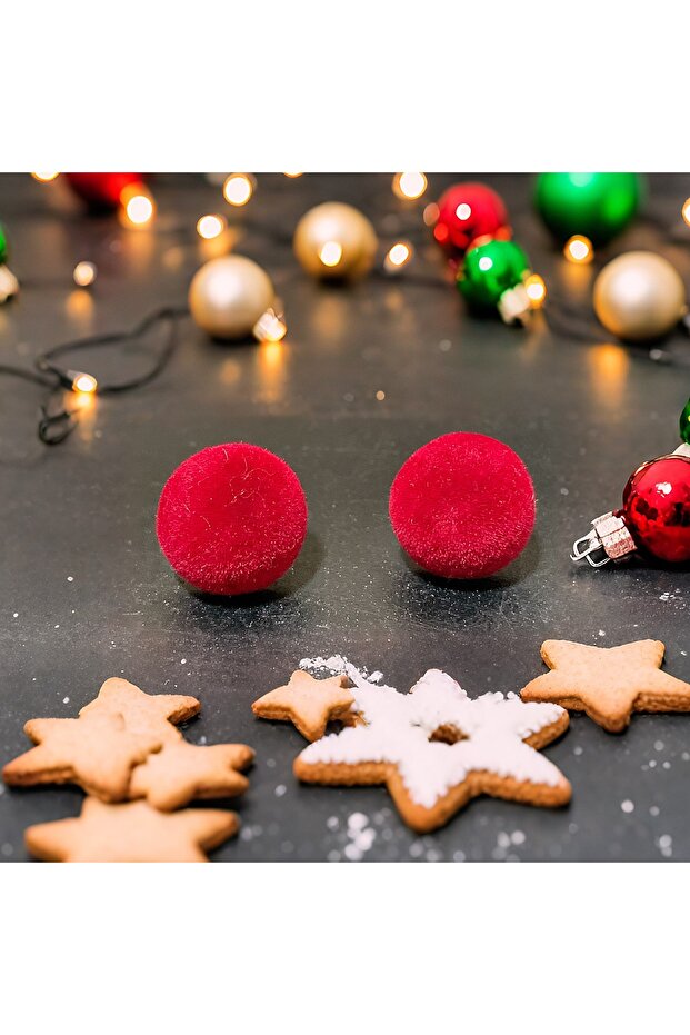 MİNİ YUVARLAK KADİFE KÜPE - 1