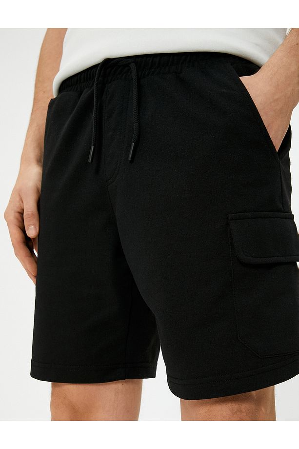 Kargo Cepli Bermuda Şort Beli Bağcıklı - 5