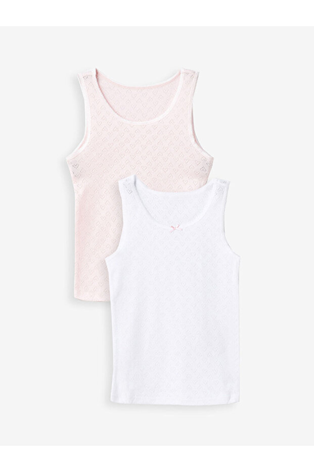 Crew Neck Self Patterned Girl's Athlete Set of 2