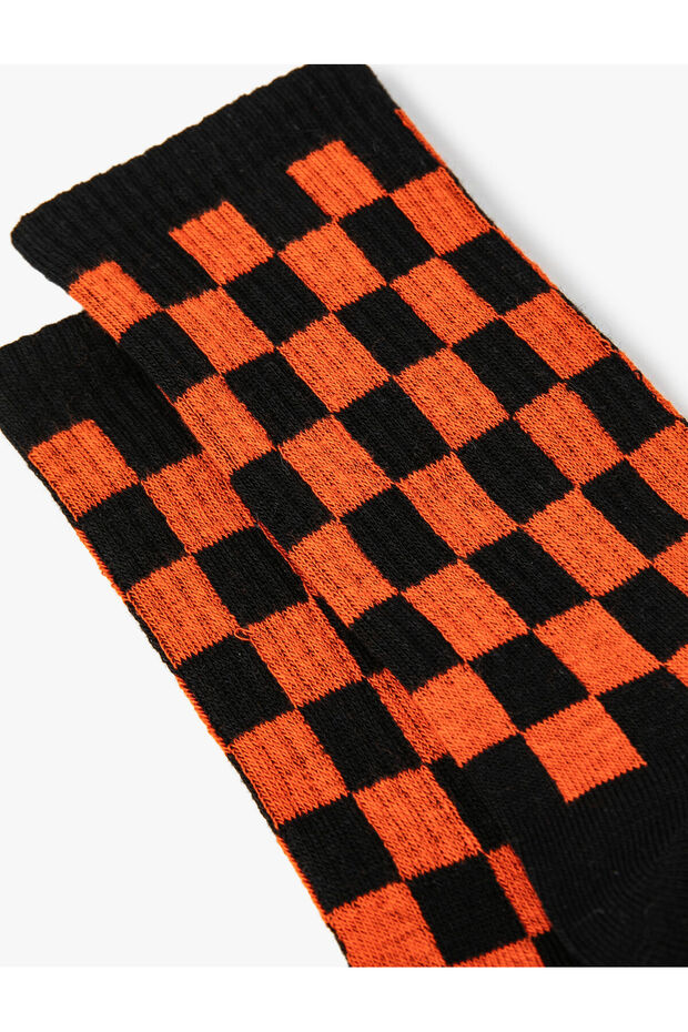 Checkerboard Patterned Socks - 3