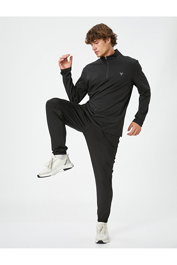 Jogger Sweatpants Zipper Pocket Lace Waist