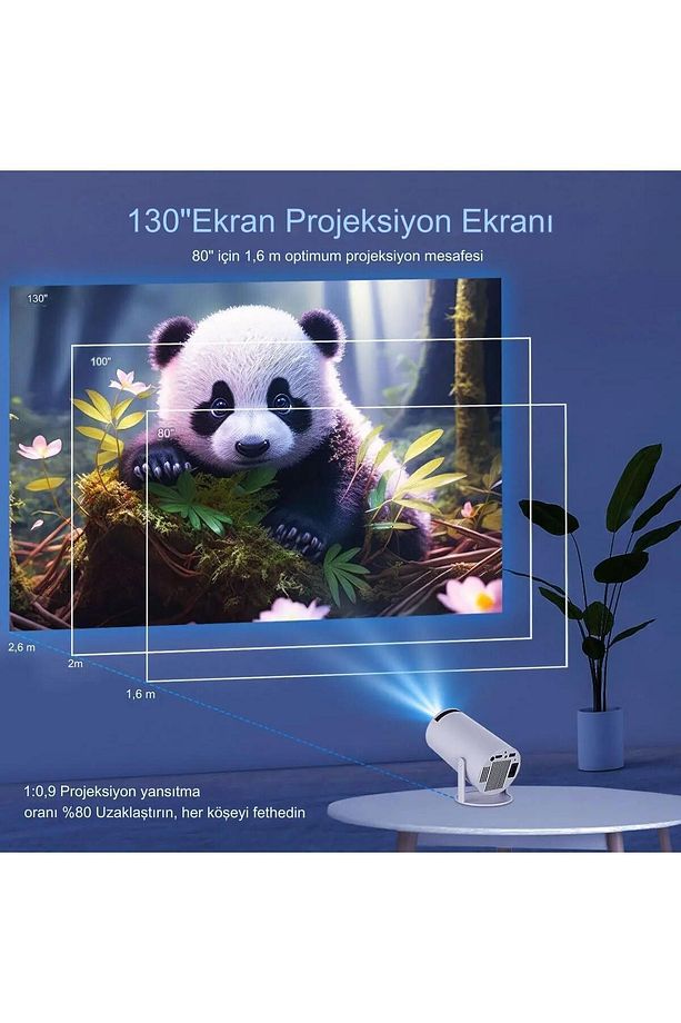 Hy300 Taşınabilir Projektör Ultra Hd Projektör Android 12 Yükseltilmiş 200ansı Wifi - 6