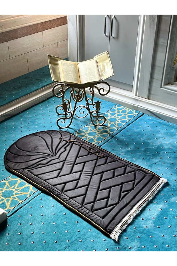 Ipek Kadife Kapitone Seccade Siyah - 1