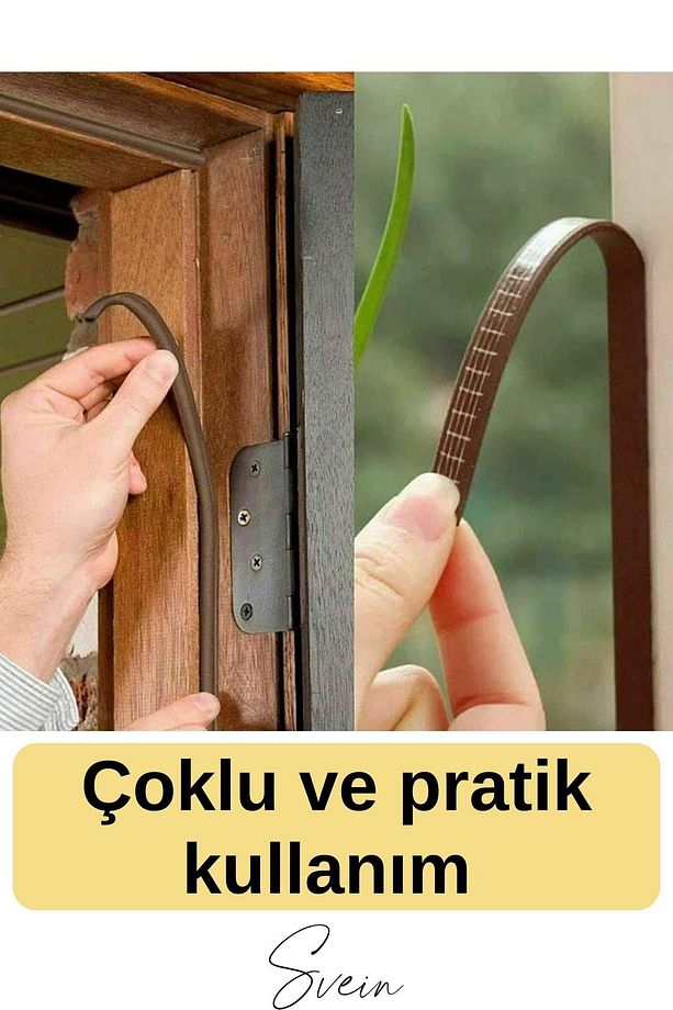 Kalın Kauçuk 2x50=100 mt Ekstra Uzun Kahve Kapı Pencere Fitili Soğuk Koruyucu Geçirmez İzolasyon - 5