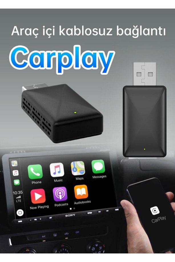 Mini Pro Duo 2in 1  Araç Kiti Wireless/Kablosuz Carplay ve Android Auto Adaptörü - 1