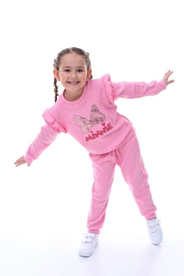 Pullu Nakış İşlemeli Kız Çocuk Eşofman Takım - 4