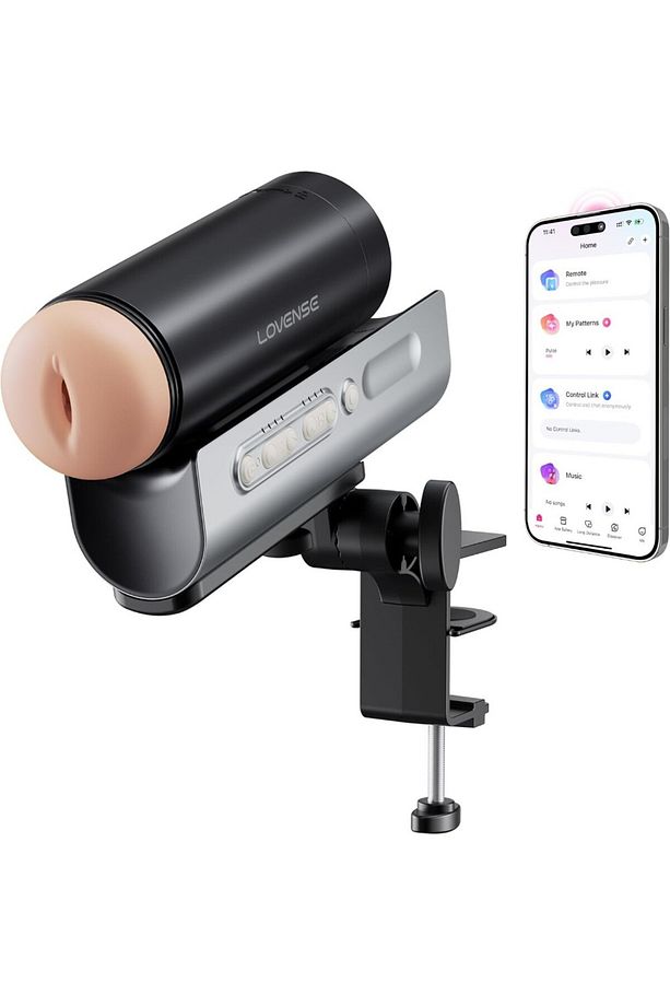App Kontrol Solace Pro Automatic Thrusting Masturbator Black - 1