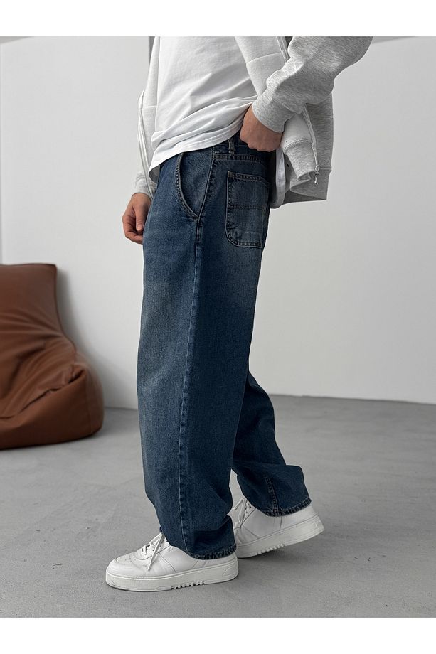 Koyu Mavi Eskitme Skater Fit Jean DP-13 - 5