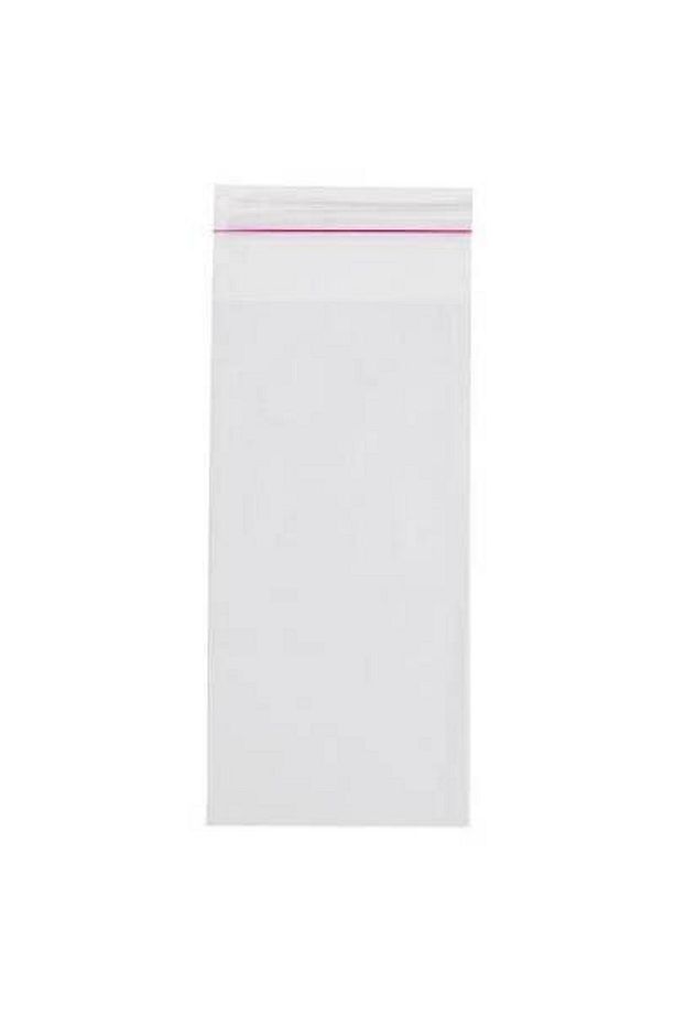 Bantlı Şeffaf Jelatin Poşet 6 x 14 cm Yapışkanlı Poşet 50 Adet - 3
