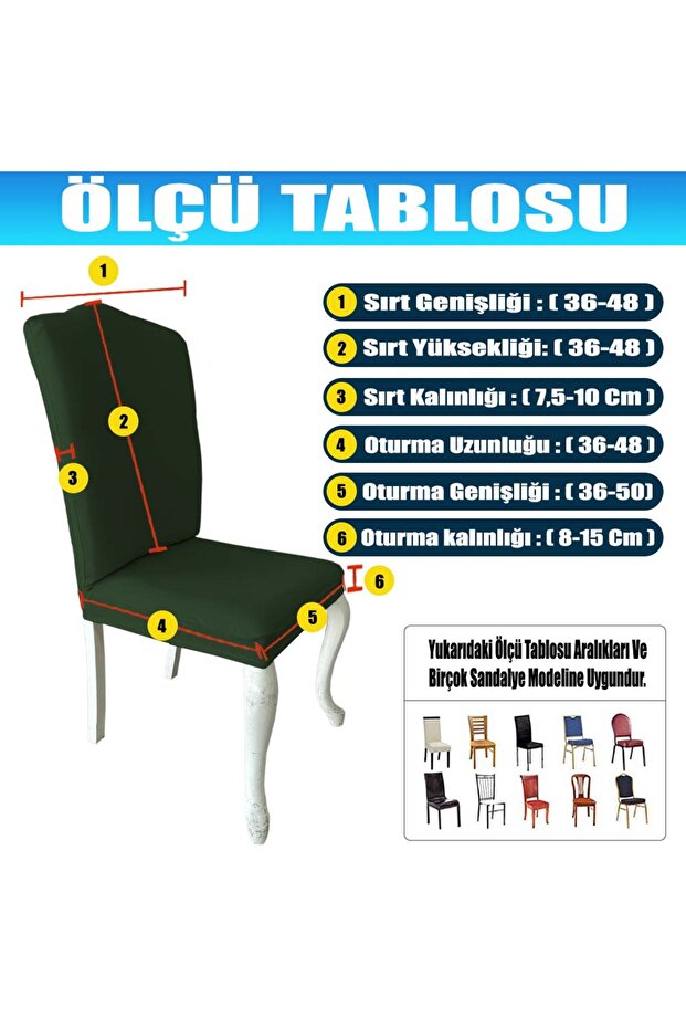 6 Adet Petek Kumaş Avangarde Tipi Sandalye Kılıfı & Sandalye Örtüsü Seti - 6