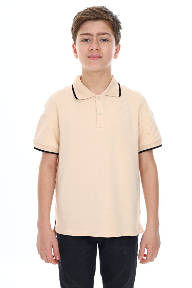 Boy's Polo Neck Sleeve Printed T-Shirt