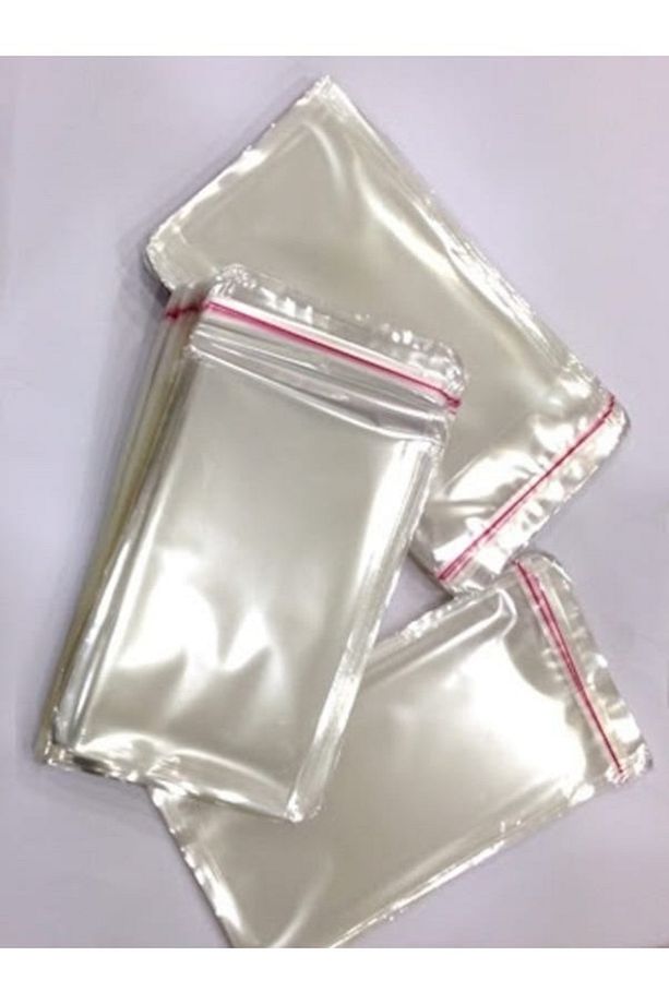 Bantlı Şeffaf Jelatin Poşet 8 x 14 cm Yapışkanlı Poşet 50 Adet - 5