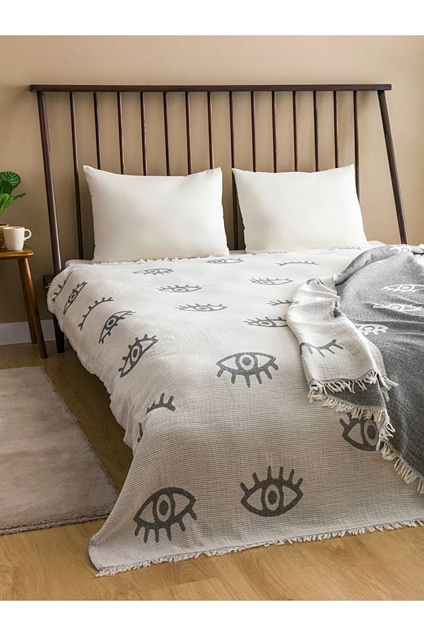 LCW HOME Karışık Göz Nakışlı Çift Kişilik Yatak Örtüsü 190x220 cm - 1