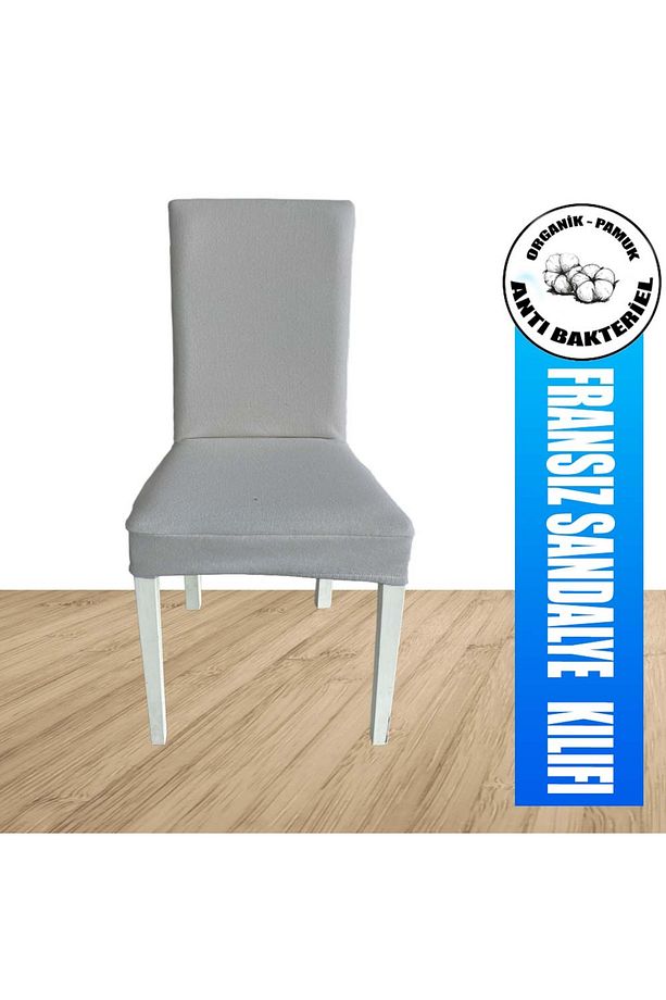 6 Adet Fransız Pamuklu Kumaş Salon Tipi Sandalye Kılıfı & Sandalye Örtüsü Seti - 5
