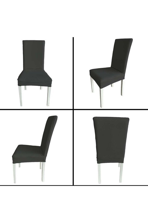 6 Adet Fransız Pamuklu Kumaş Salon Tipi Sandalye Kılıfı & Sandalye Örtüsü Seti - 4