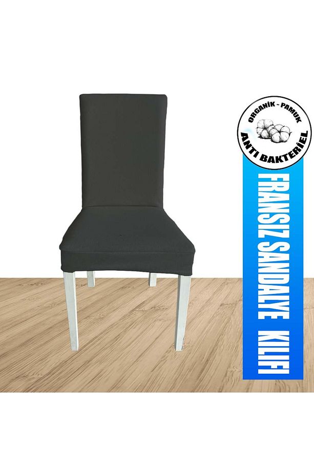 6 Adet Fransız Pamuklu Kumaş Salon Tipi Sandalye Kılıfı & Sandalye Örtüsü Seti - 5