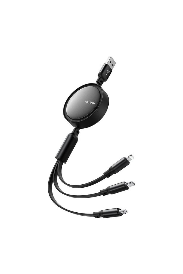 CA-7256 3'Ü 1 ARADA USB-A'DAN LİGHTNİNG+MİCRO+TYPE-C VERİ KABLOSU 1.2M - 1