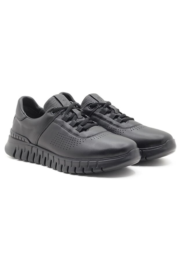 Genuine Leather Men's Sports Walking Shoes 2405 Black