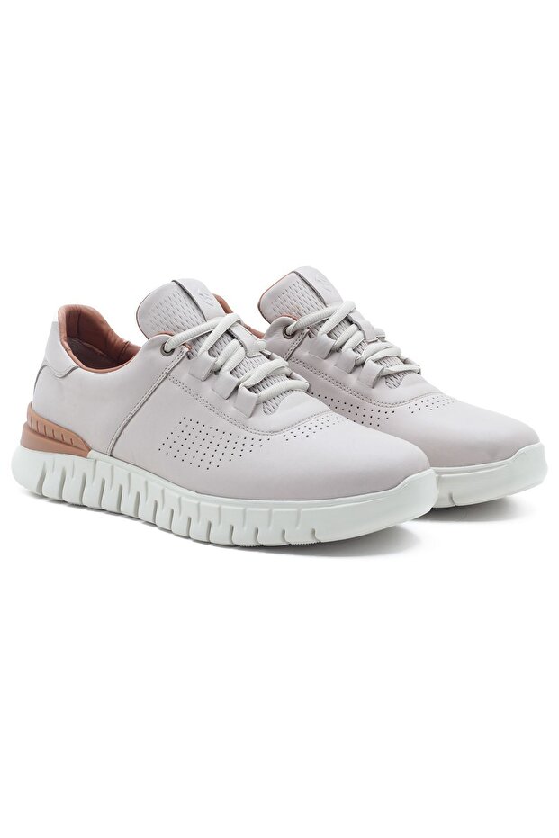 Genuine Leather Men's Sports Walking Shoes 2405 Beige