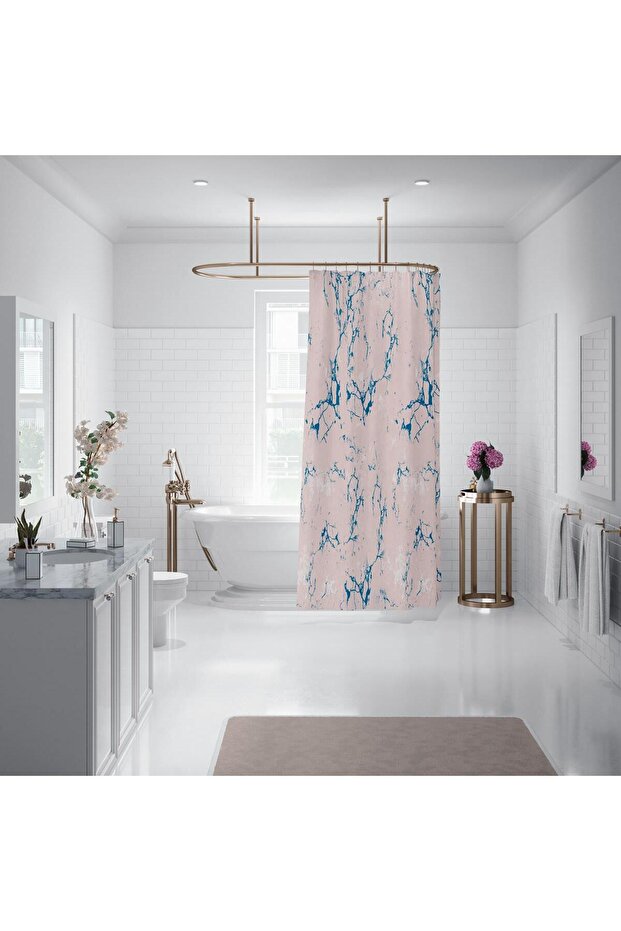 Bathroom Curtain 1X120X200 Single Wing Shower Curtain with Ring Gift 2110