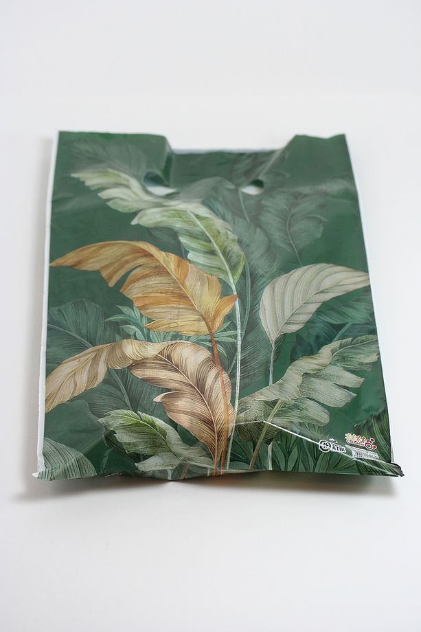 Alışveriş Poşeti Yeşil Çiçek (22X32 CM) - 100 Adet - 4