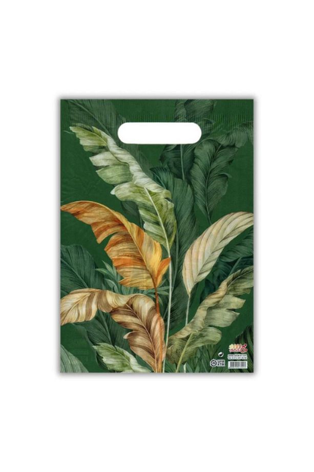 Alışveriş Poşeti Yeşil Çiçek (22X32 CM) - 100 Adet - 5