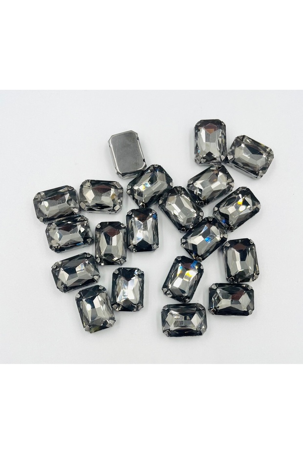 20 Pieces 13X18 (1.8cm) Black Case Gray Stone Case Raised Glass Stone