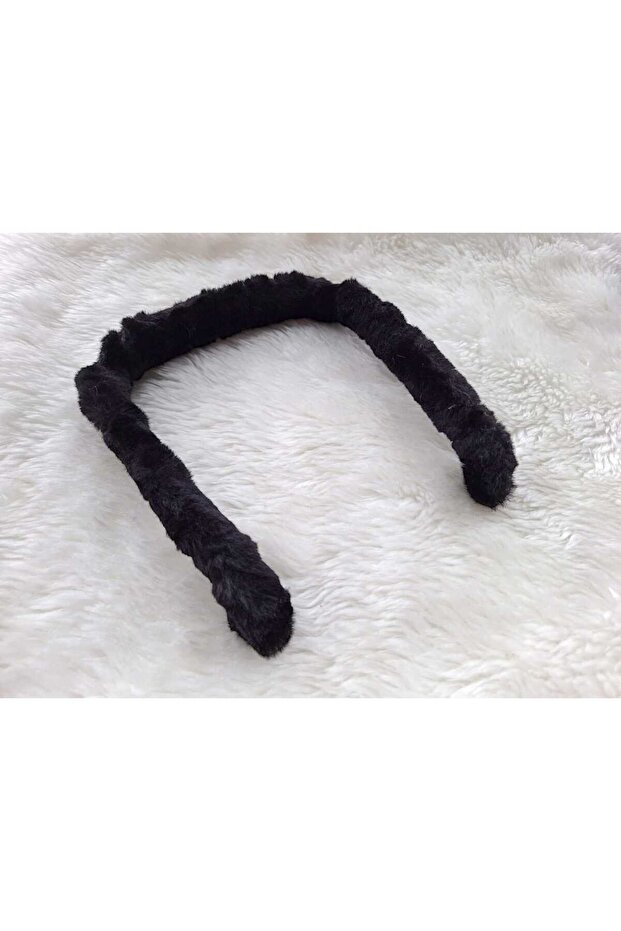 Black Color Glasses Effect Model Plush Furry Women's Crown