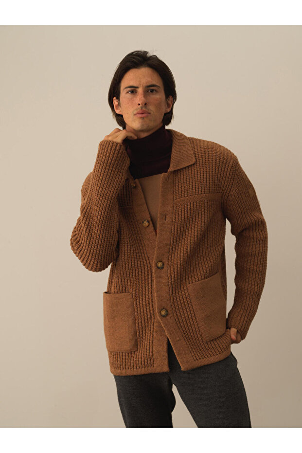 Erkek Oversize Triko Yün Ceket - 3