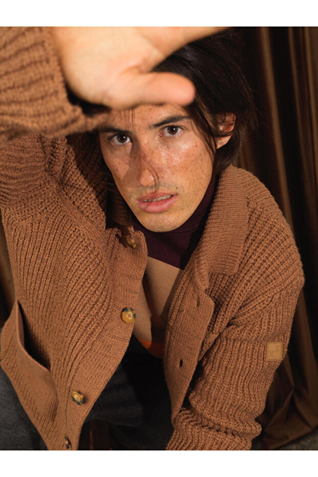 Erkek Oversize Triko Yün Ceket - 5