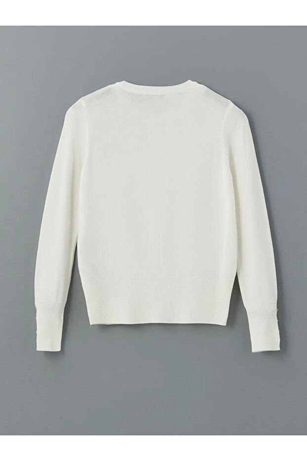 LCW Vision Ekru Bisiklet Yaka Kadın Triko Kazak - 2