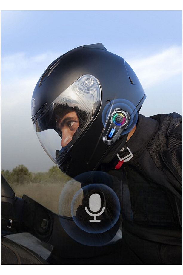Motorsiklet Kask Interkom Kulaklık Rgb Işık Lcd Ekranlı Bluetooth 5.3 Çift Telefon Bağlantı - 5