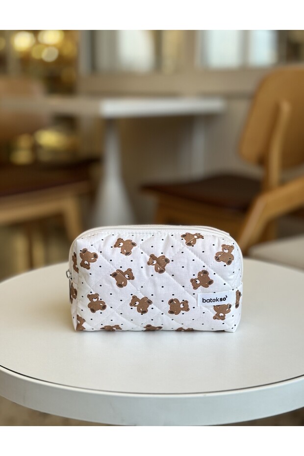 Mini Teddy Bear Patterned Pencil Bag - 1