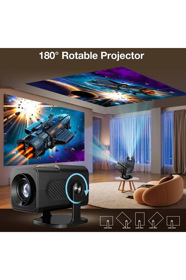 Omik HCS350 Retro video oyun konsolları El Oyun Konsolu WIFI Taşınabilir Akıllı Projektör ÇİFT KOLU - 3