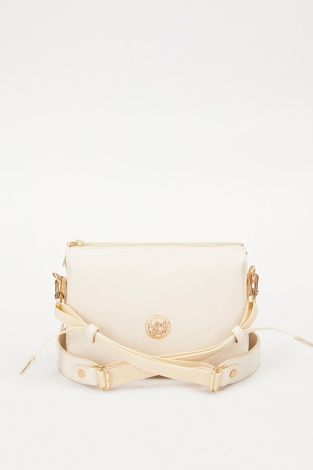 حقيبة كتف كريمية متعددة الأقسام - 1